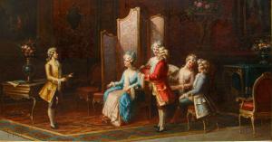 Nazzareno Sidoli (Rossoreggio (PC), 19. Juli 1879 – Piacenza, 21. Januar 1969), spielt im Rokoko-Salon